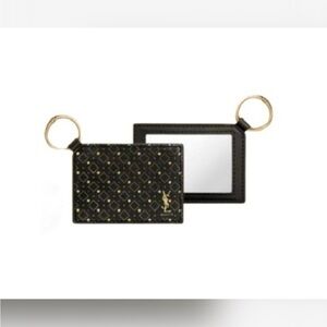 YSL Beaute Black and Gold Mirror Keychain. NWT